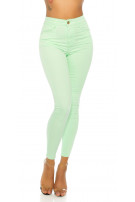 Trendy skinny jeans in pastel kleur groen